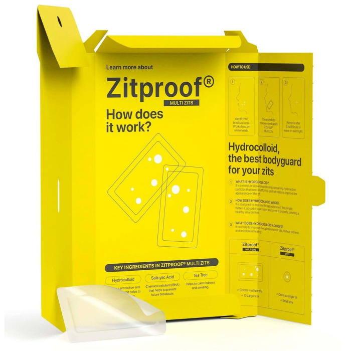Гидроколлоидные Пластыри Размера XL для Лба, Подбородка и Щек Acnemy Zitproof Multizits