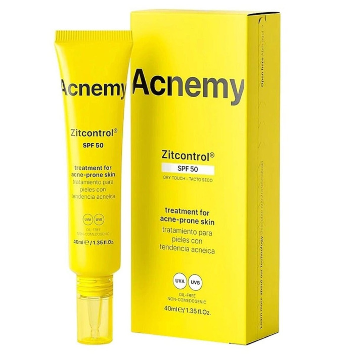 Солнцезащитный Крем для Кожи Лица, Склонной к Акне, Acnemy Zitcontrol SPF 50 Treatment for Acne-Prone Skin