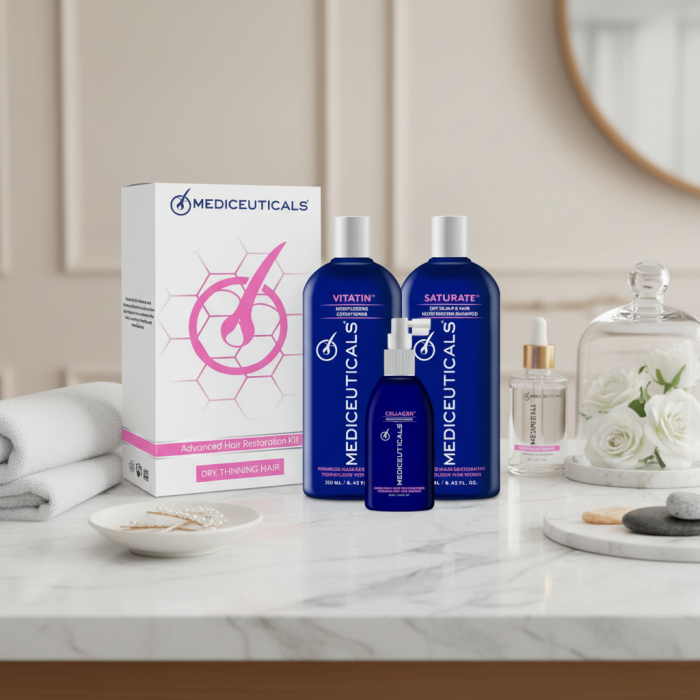 Набор для Стимуляции Роста Сухих и Истонченных Волос для Женщин Mediceuticals Advanced Hair Restoration Kit