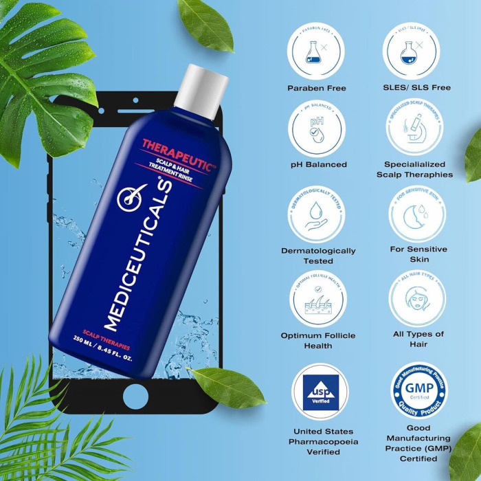 Успокаивающий Кондиционер для Волос и Кожи Головы Mediceuticals Therapeutic Scalp & Hair Treatment Rinse