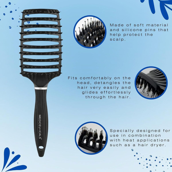 Идеальная Щетка для Кожи Головы и Волос Mediceuticals Scalpro Smoothing & Detangling Hairbrush