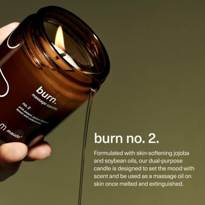 Свеча для Массажа Аромат №2 Maude Burn Massage Candle No.2 Pink Pepper, Gurjun Balsam and Ets.