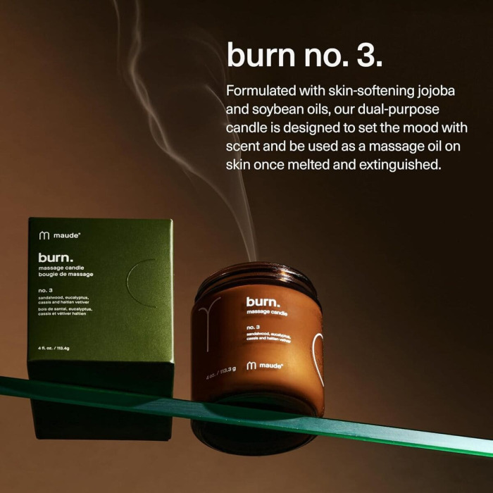 Свеча для Массажа Аромат №3 Maude Burn Massage Candle No.3 Sandalwood, Eucalyptus and Ets.