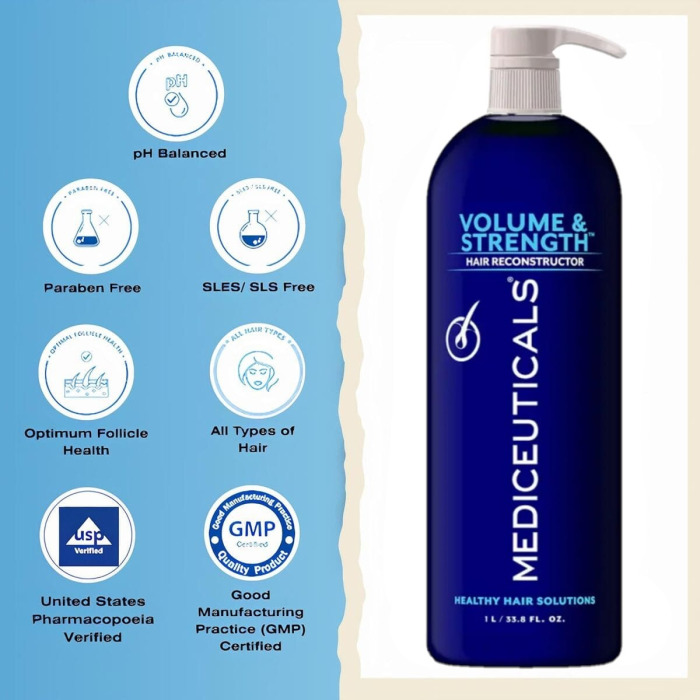 Реконструктор для Тонких, Поврежденных и Ослабленных Волос Mediceuticals Volume & Strength Hair Reconstructor