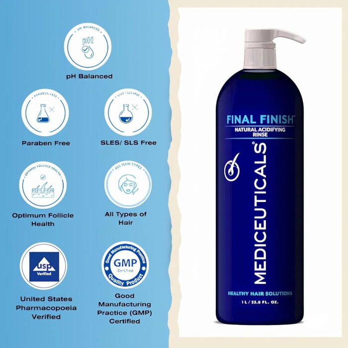 Питательный Кондиционер для Поврежденных и Тонких Волос Mediceuticals Final Finish Natural Acidifying Rinse