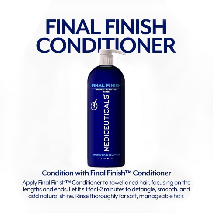 Питательный Кондиционер для Поврежденных и Тонких Волос Mediceuticals Final Finish Natural Acidifying Rinse