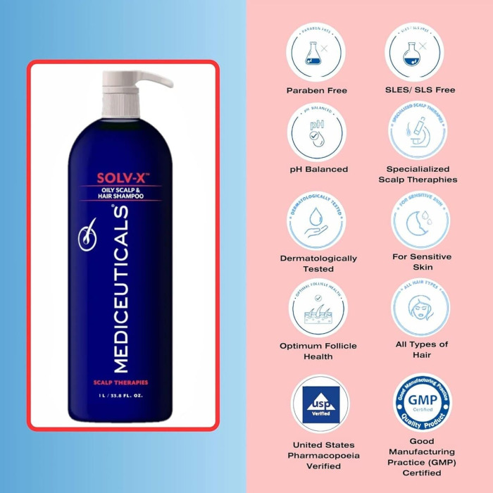 Шампунь для Жирной Кожи Головы Mediceuticals Solv-X Shampoo