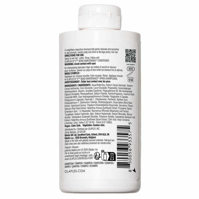 Шампунь для Восстановления Тонких Волос Olaplex No.4fine Bond Maintenance Shampoo