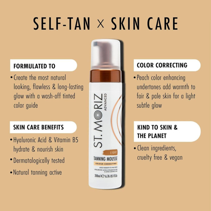 Автобронзат-Мусс для Коррекции Легкого Оттенка Загара St. Moriz Advanced Colour Correcting Tanning Mousse Light