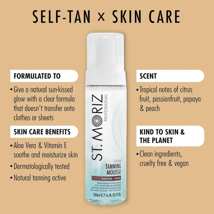 Автобронзат-Мусс Прозрачный St. Moriz Professional Clear Colour Correcting Tanning Mousse Medium-Dark