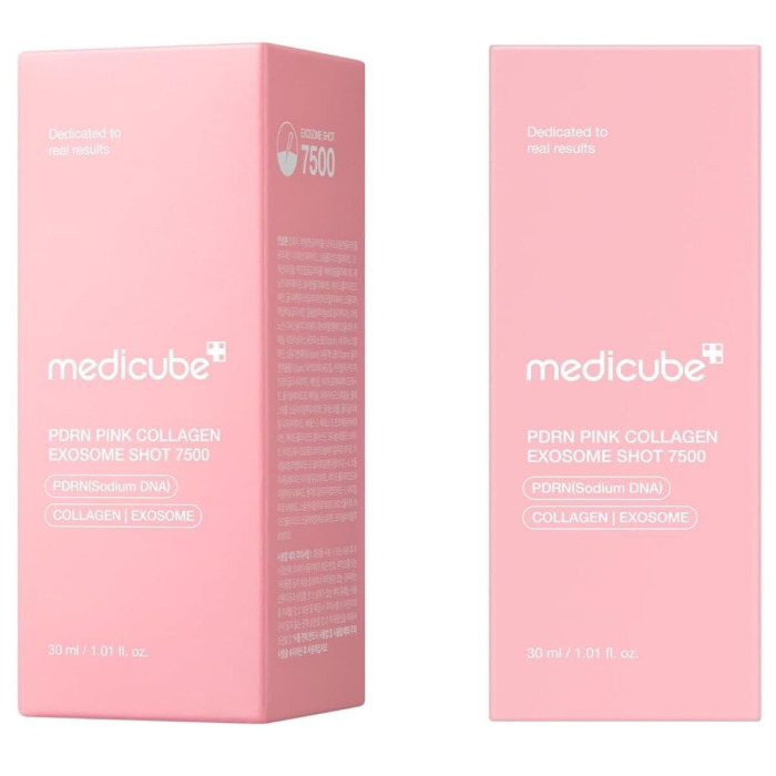 Регенерирующая Сыворотка с Полинуклеотидами, Экзосомами и Спикулами Medicube PDRN Pink Collagen Exosome Shot 7500