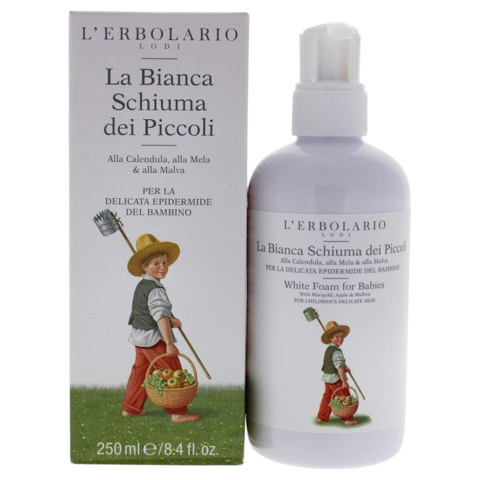 Детская Белая Пенка-Шампунь с Календулой, Яблоком и Мальвой L'Erbolario Lodi White Foam for Babies
