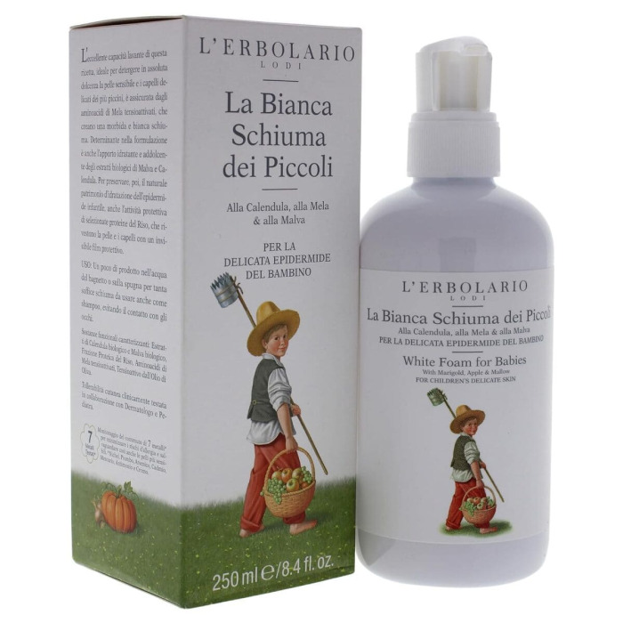Детская Белая Пенка-Шампунь с Календулой, Яблоком и Мальвой L'Erbolario Lodi White Foam for Babies