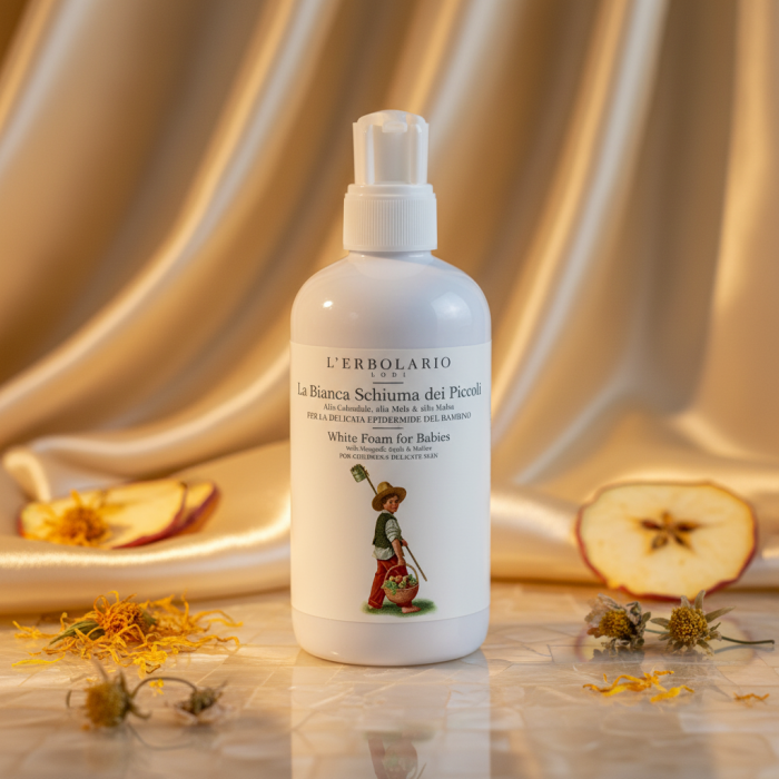 Детская Белая Пенка-Шампунь с Календулой, Яблоком и Мальвой L'Erbolario Lodi White Foam for Babies