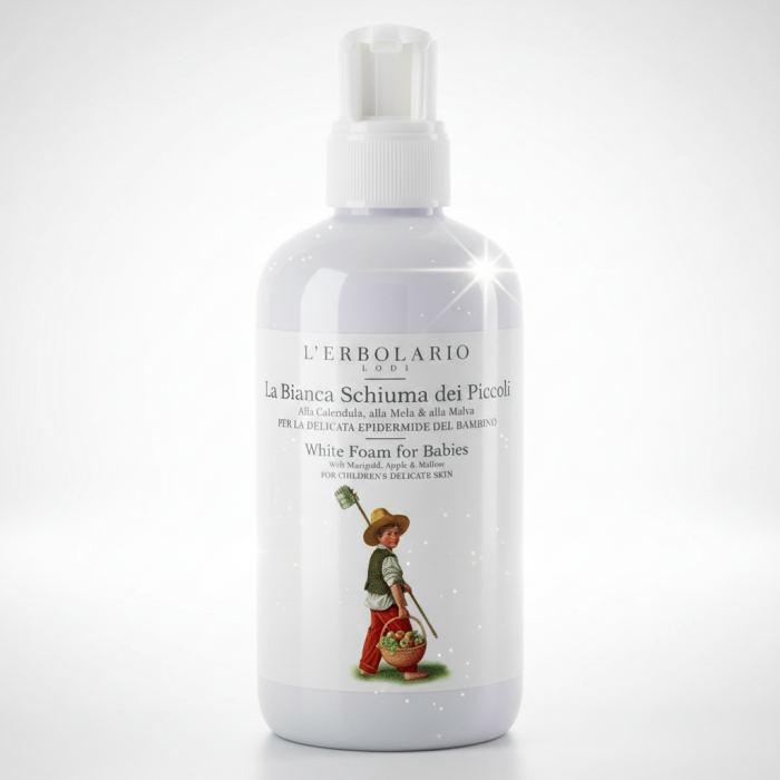 Детская Белая Пенка-Шампунь с Календулой, Яблоком и Мальвой L'Erbolario Lodi White Foam for Babies
