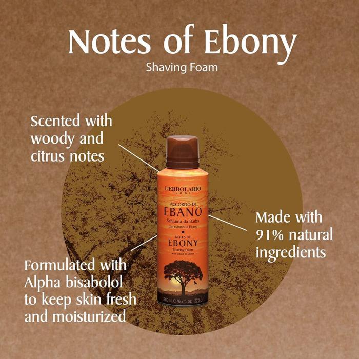 Пена для Бритья «Черное Дерево» L'Erbolario Lodi Notes of Ebony Shaving Foam