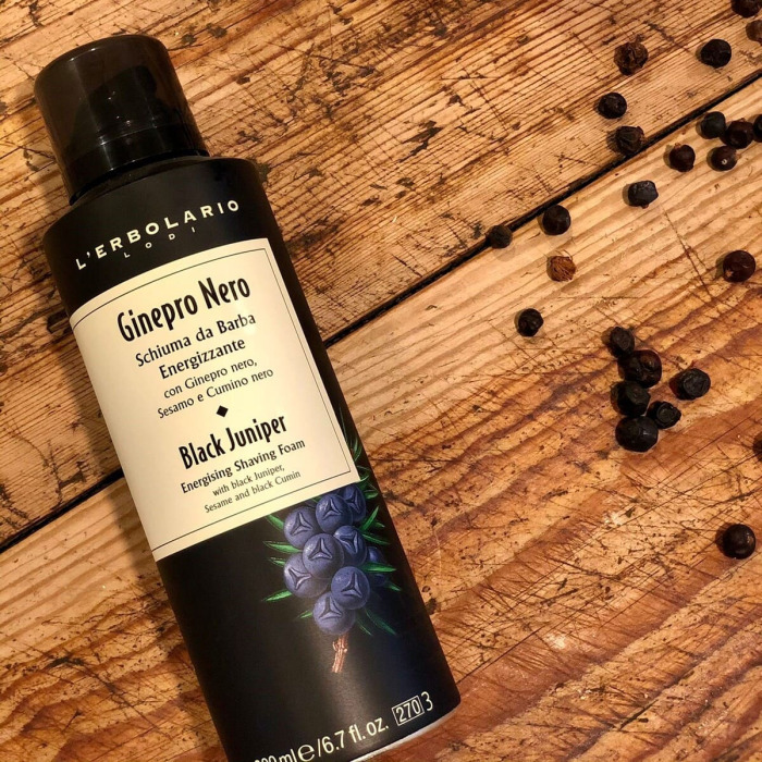 Пена для Бритья «Черный Можжевельник» L'Erbolario Lodi Black Juniper Energising Shaving Foam