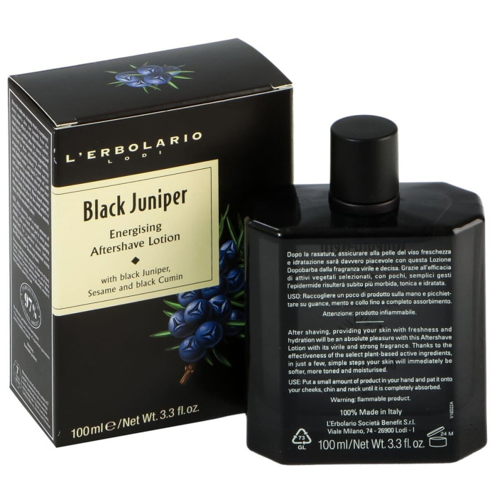 Лосьон После Бритья «Черный Можжевельник» L'Erbolario Lodi Black Juniper Energising Aftershave Lotion