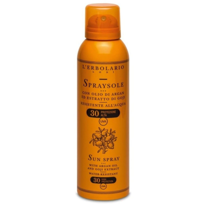 Спрей для Загара с Аргановым Маслом и Экстрактом Годжи L'Erbolario Lodi Sun Spray with Argan Oil and Goji Extract SPF30