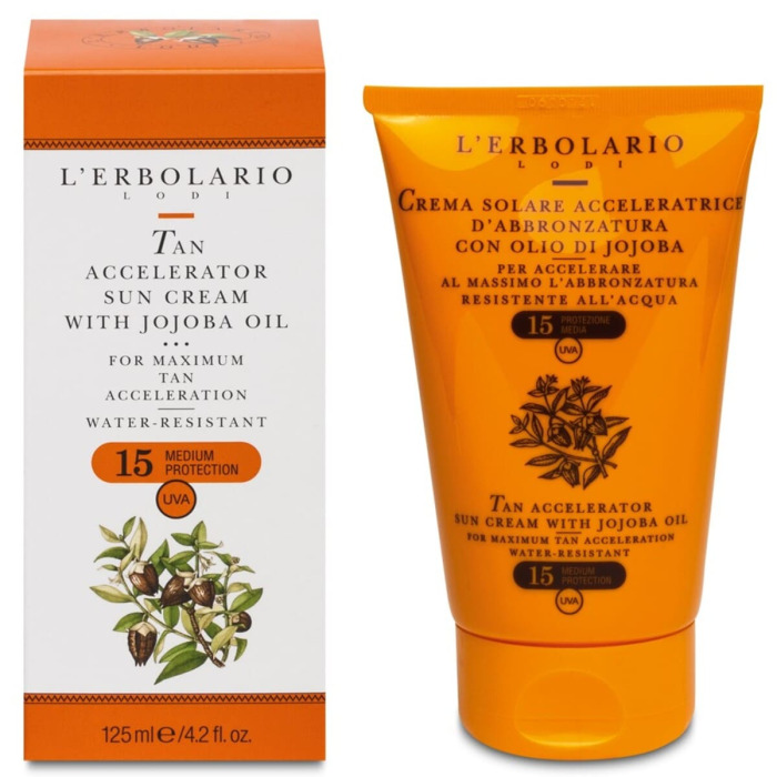 Крем для Быстрого Загара с Маслом Жожоба L'Erbolario Lodi Tan Accelerator Sun Cream with Jojoba Oil SPF15