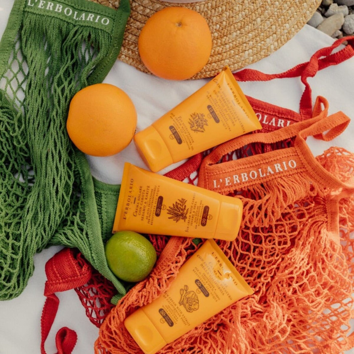 Солнцезащитный Крем для Лица с Алоэ Вера и Макадамией L'Erbolario Lodi Face Sun Cream with Aloe Vera & Macadamia SPF25
