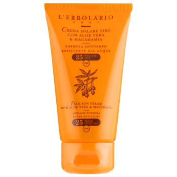 Солнцезащитный Крем для Лица с Алоэ Вера и Макадамией L'Erbolario Lodi Face Sun Cream with Aloe Vera & Macadamia SPF25