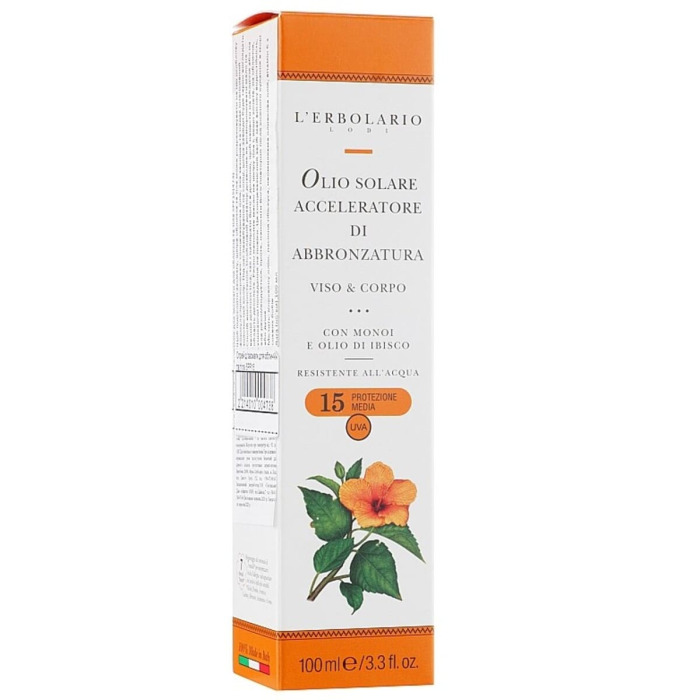 Масло для Загара Лица и Тела L'Erbolario Lodi Sun Oil Tan Accelerator SPF15
