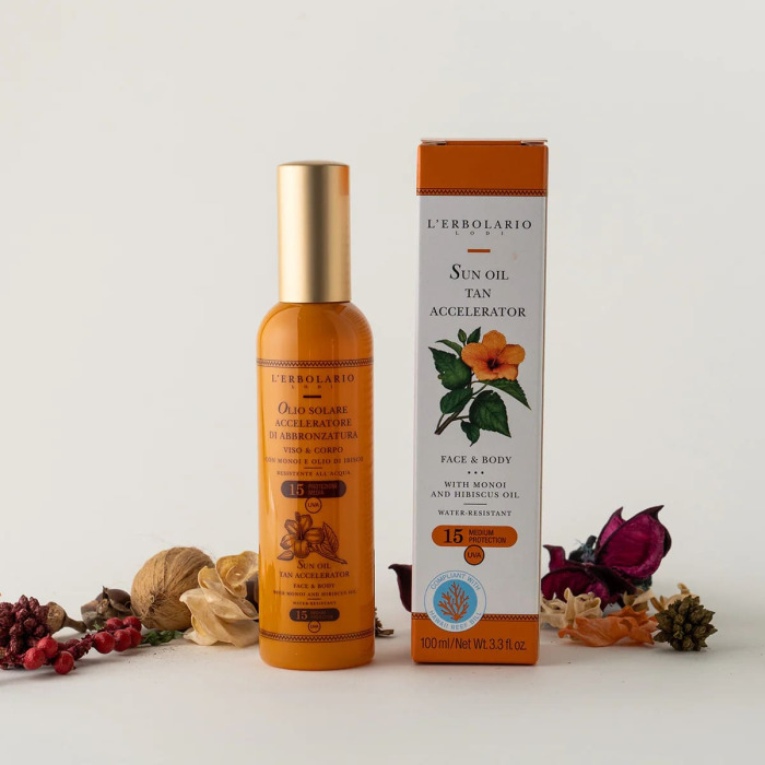 Масло для Загара Лица и Тела L'Erbolario Lodi Sun Oil Tan Accelerator SPF15