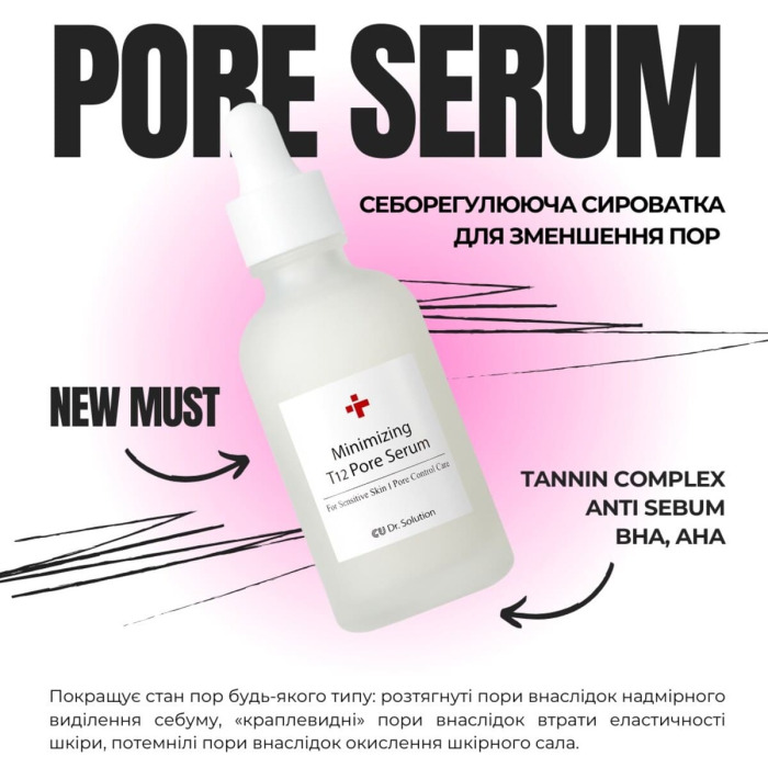 Себорегулирующая Сыворотка для Уменьшения Пор CU SKIN Dr. Solution Minimizing T12 Pore Serum