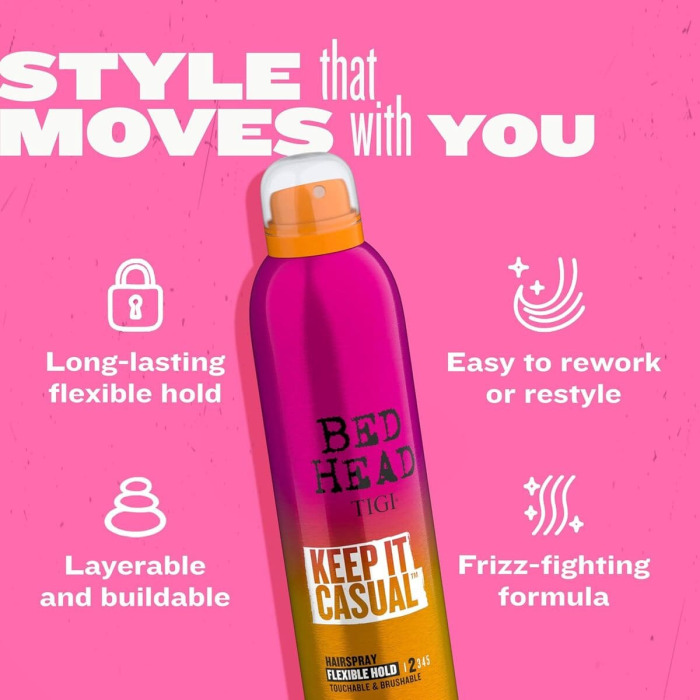 Лак для Волос с Гибкой Фиксацией TIGI Bed Head Keep It Casual Flexible Hold Level 2