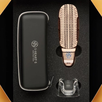 Массажная Щетка для Волос с Укороченной Ручкой в Подарочном Боксе S-Heart-S Scalp Brush World Premium Short Champagne Gold Gift Box