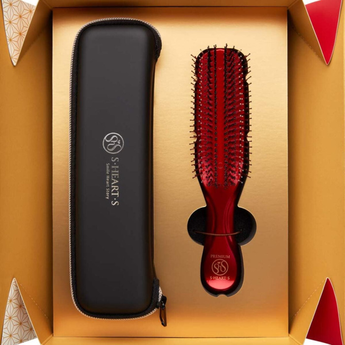 Массажная Щетка для Волос Красная в Подарочном Боксе S-Heart-S Scalp Brush World Premium Red Gift Box