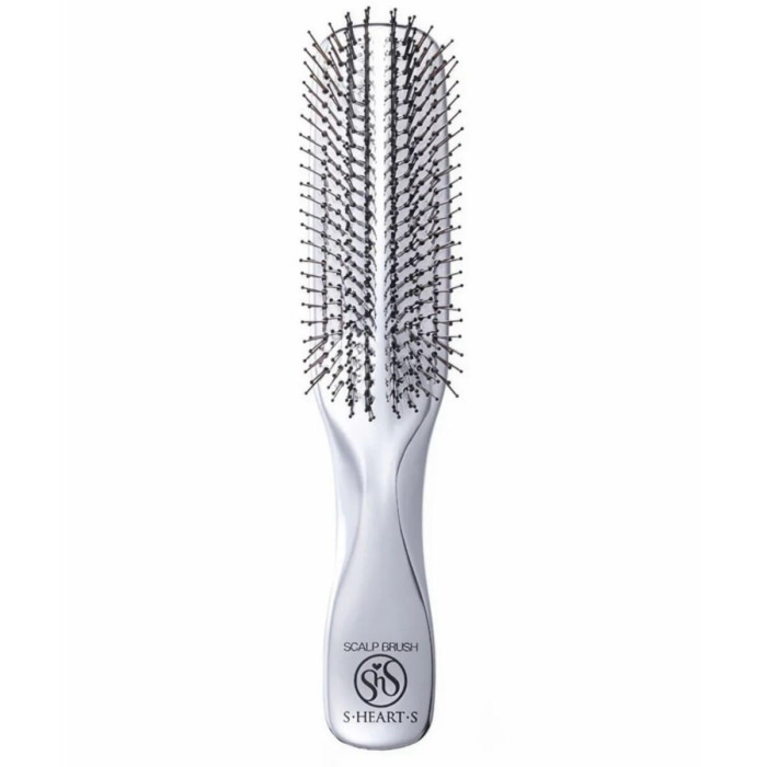 Массажная Щетка для Волос S-Heart-S Scalp Brush Professional Plus Long Silver