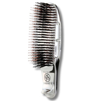 Массажная Щетка для Волос с Укороченной Ручкой S-Heart-S Scalp Brush Professional Plus Short Silver