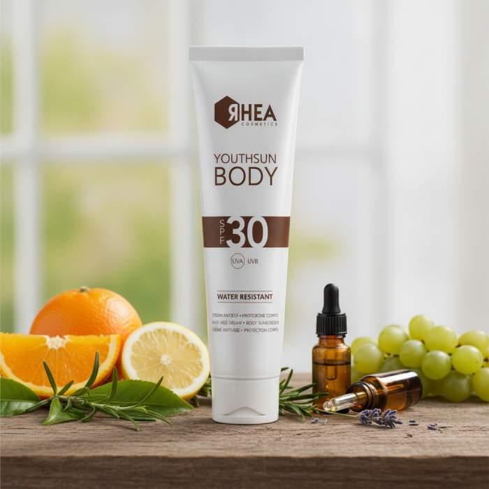 Солнцезащитный Антивозрастной Крем для Тела Rhea Cosmetics YouthSun Body Anti-Age Cream Body Sunscreen SPF 30