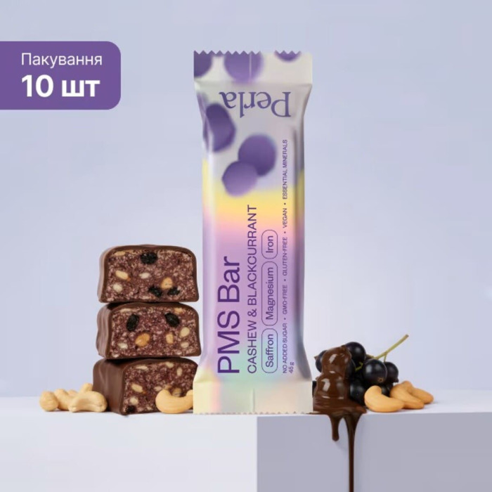 Функциональный Батончик со Вкусом Черной Смородины и Кешью Perla Helsa PMS Bar