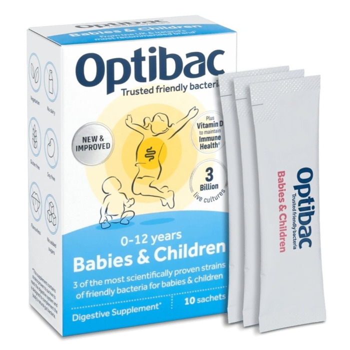 Пробиотик + Пребиотик с Витамином D для Младенцев и Детей Optibac Babies & Children