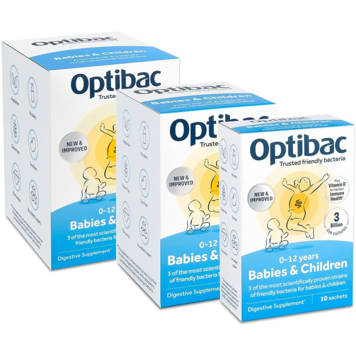 Пробиотик + Пребиотик с Витамином D для Младенцев и Детей Optibac Babies & Children