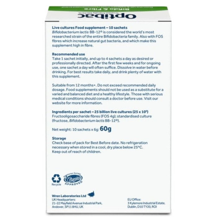 Пробиотик + Пребиотик для Стимулирования Перистальтики Кишечника при Запорах Optibac Bifido & Fibre