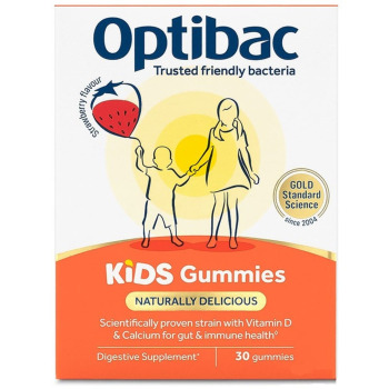 Детские Желейки-Пробиотик с Витамином D, Кальцием и Пребиотиком Optibac Kids Gummies