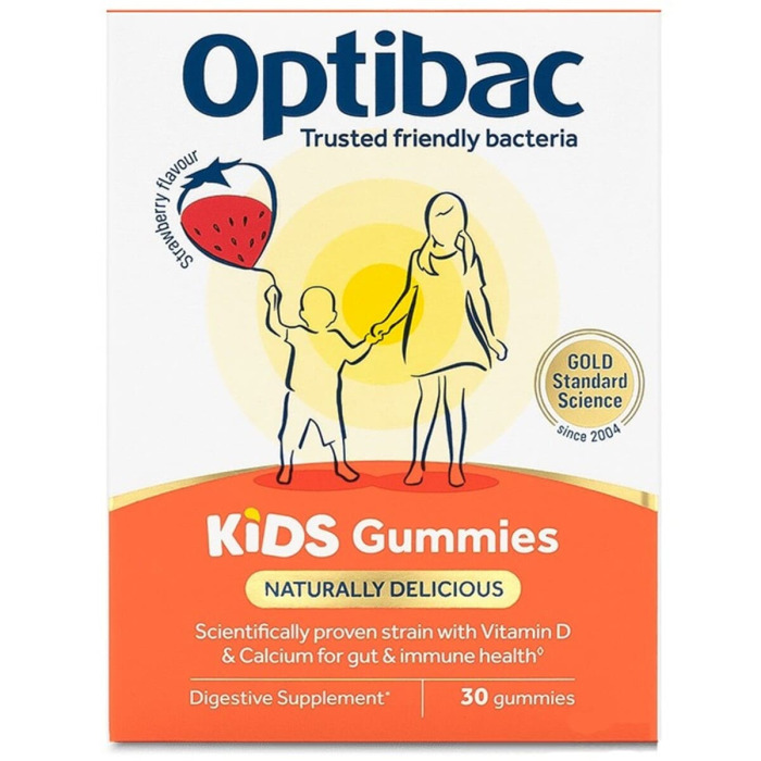 Детские Желейки-Пробиотик с Витамином D, Кальцием и Пребиотиком Optibac Kids Gummies