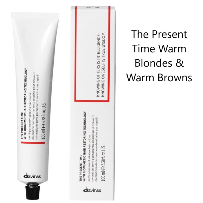 Демиперманентная Щелочная Краска для Волос с Биомиметической Технологией Davines The Present Time Warm Blondes & Warm Browns, 100 мл (теплые блонды и теплые коричневые)