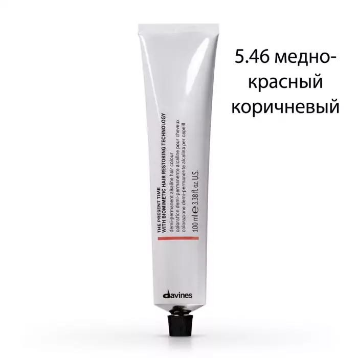 Демиперманентная Щелочная Краска для Волос с Биомиметической Технологией Davines The Present Time Warm Reds, 100 мл (теплые красные)