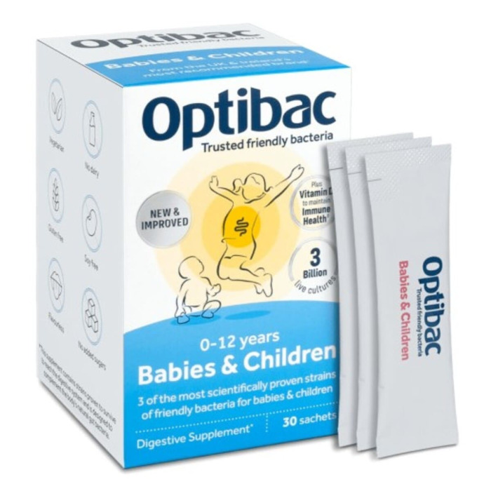 Пробиотик + Пребиотик с Витамином D для Младенцев и Детей Optibac Babies & Children