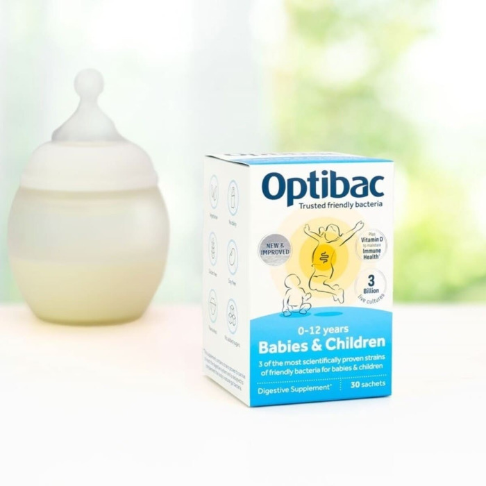 Пробиотик + Пребиотик с Витамином D для Младенцев и Детей Optibac Babies & Children