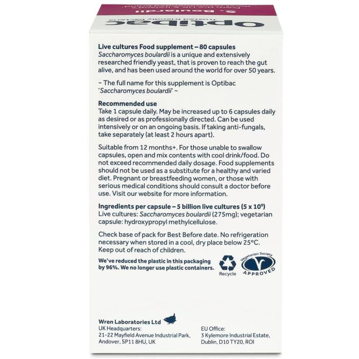 Пробиотик Буларди Сахаромицеты для Поддержания Микрофлоры Кишечника Optibac S. Boulardii