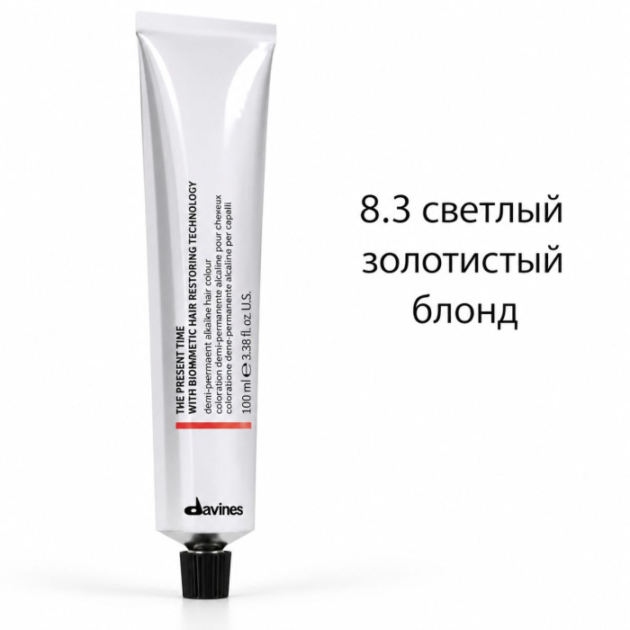 Демиперманентная Щелочная Краска для Волос с Биомиметической Технологией Davines The Present Time Warm Blondes & Warm Browns, 100 мл (теплые блонды и теплые коричневые)