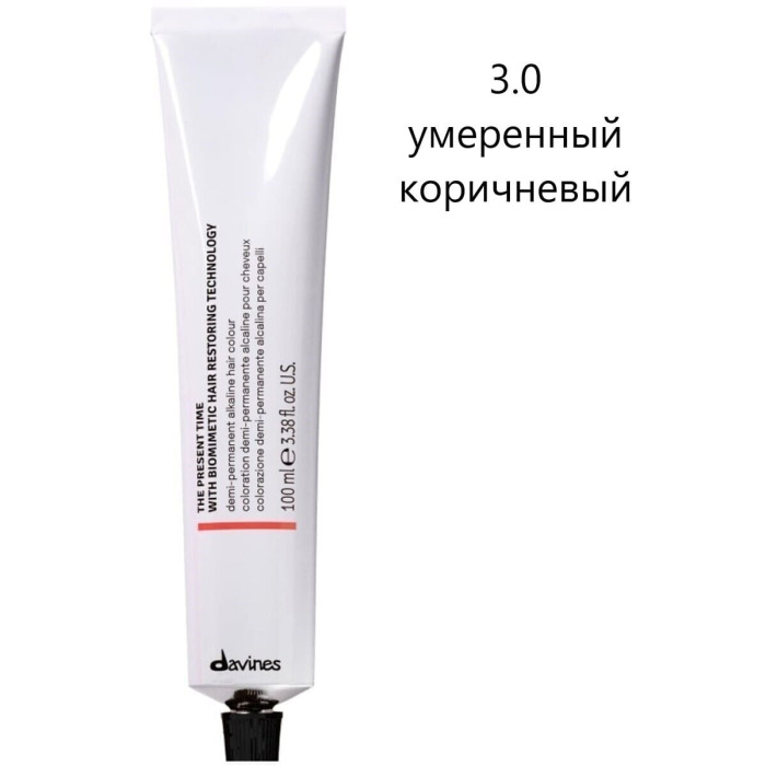 Демиперманентная Щелочная Краска для Волос с Биомиметической Технологией Davines The Present Time Naturals, 100 мл (натуральные)