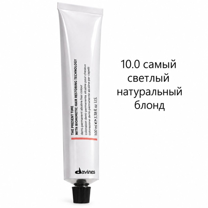Демиперманентная Щелочная Краска для Волос с Биомиметической Технологией Davines The Present Time Naturals, 100 мл (натуральные)
