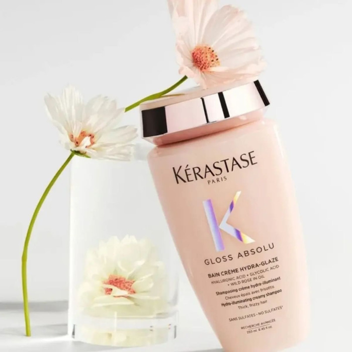 Увлажняющий Кремовый Шампунь-Ванна для Блеска Толстых, Непослушных Волос Kerastase Gloss Absolu Bain Creme Hydra-Glaze Shampoo